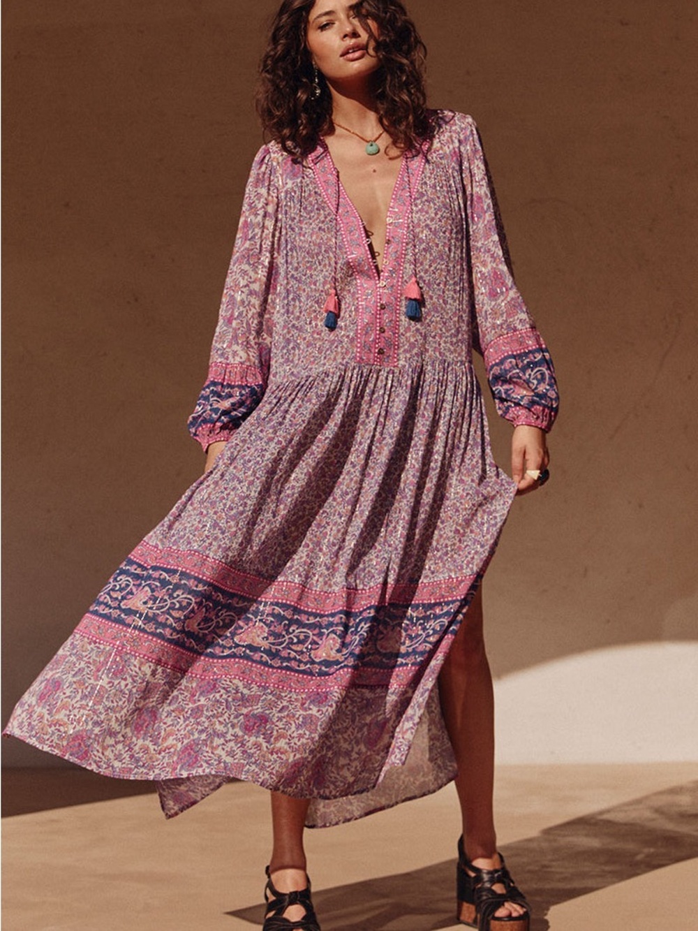 Spell Little Bird Gown in Berry